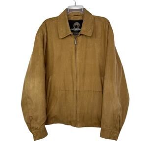 Weatherproof Tan Zip Jacket Faux Suede Soft Polyester Coat Men's Sz Large